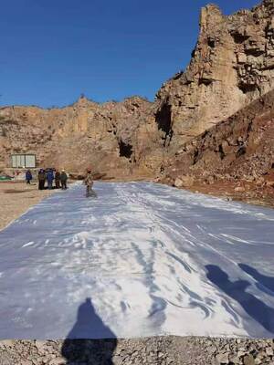 نسيج جيوتيكستيل أبيض طوله 50m 100m يحتوي على قوة ثقب CBR ≥ 12KN مثالية لمشاريع استقرار التربة ومكافحة التآكل