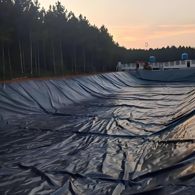 بطانة غشاء أرضي HDPE أسود لروبيان المياه المالحة وبرك الأسماك