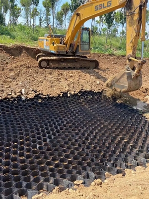 شبكة حصى مثقبة ومثقبة HDPE Geocell لبناء الطرق