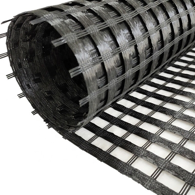 الشبكة الجيولوجية للفايبر الزجاجية ذات الشكل الثنائي المحوري طول 50m-100m حجم الشبكة 25mm X 25mm لفصل التربة وتعزيزها